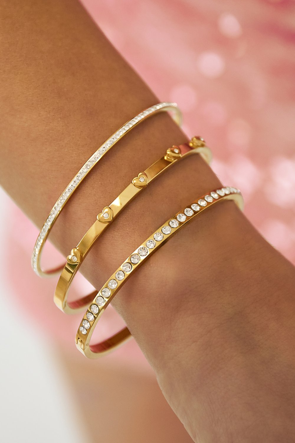 Bangle met hartdetails | Goud