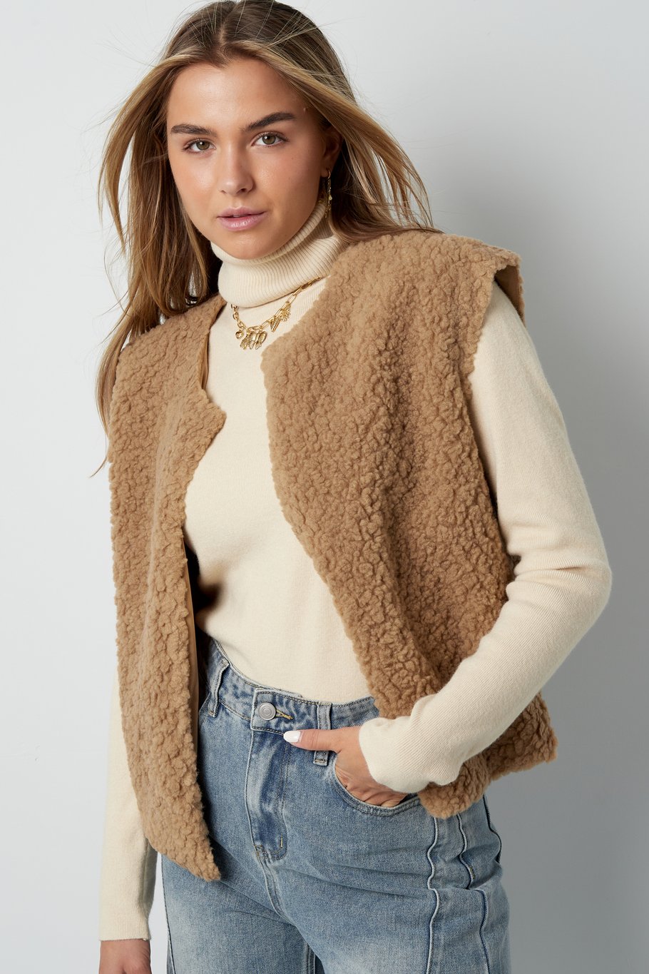 Teddy vest | Beige