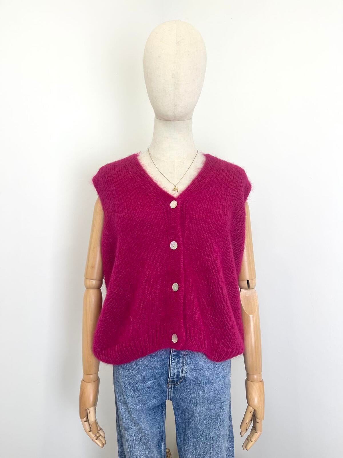 Vest met knopen | Rasberry