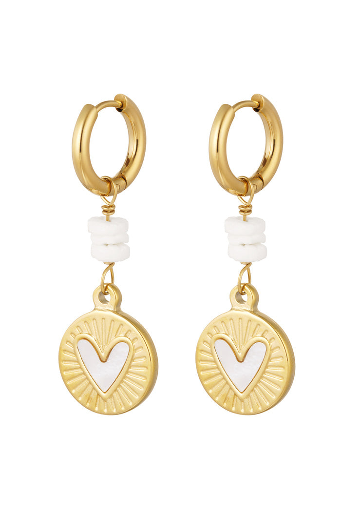 Oorbellen hangende hart coin