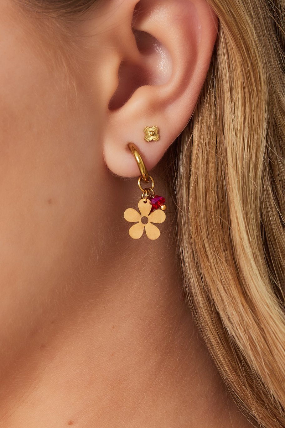 Oorbellen Bloem | Goud