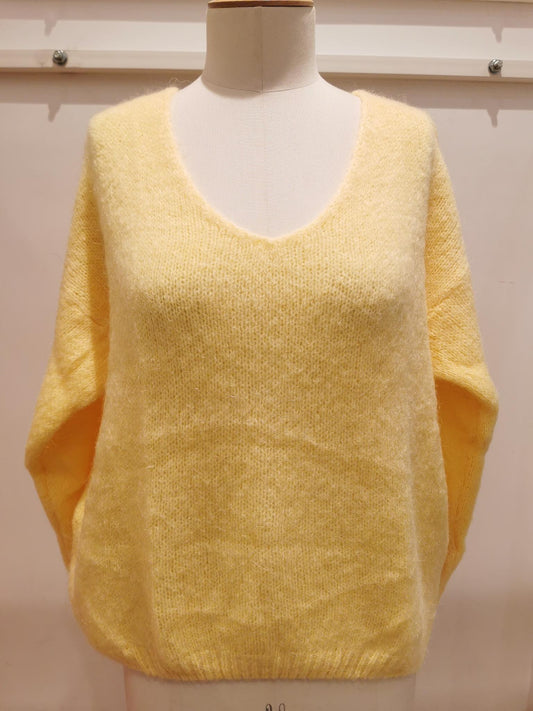 V-neck sweater | Donker geel