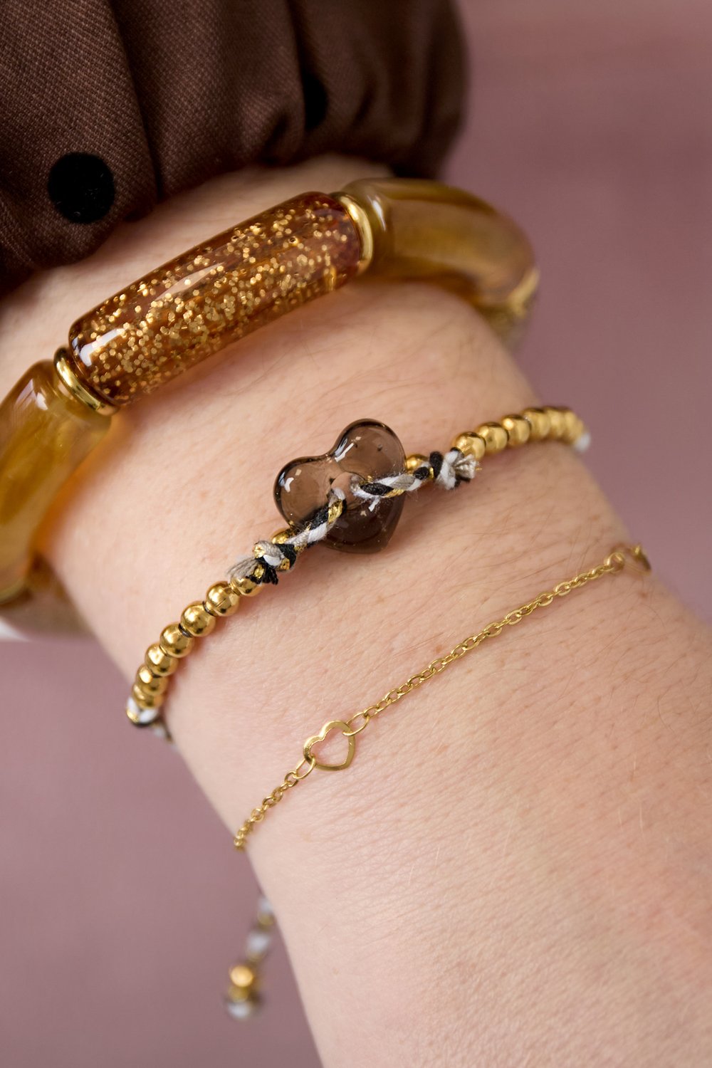 Armband heart | Bruin