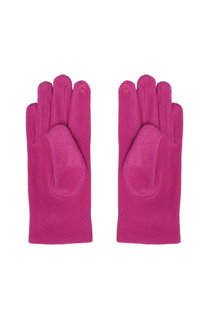 Handschoenen met knoop - fuchsia