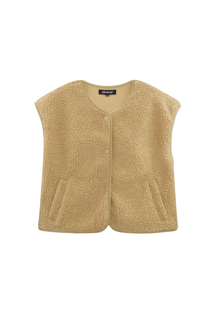 Fluffy teddy vest | Camel