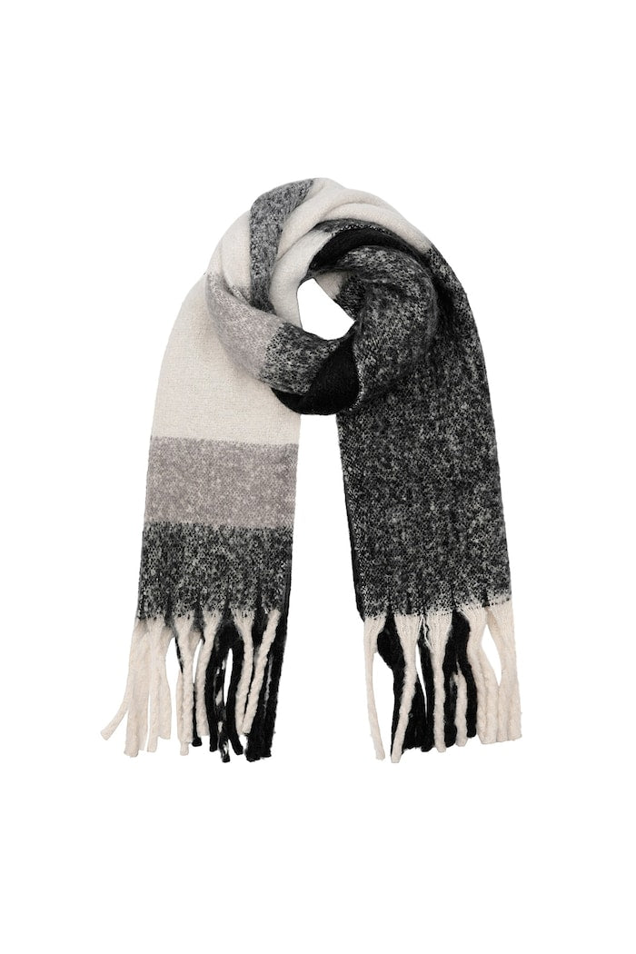 Cozy comfort sjaal - zwart & grijs