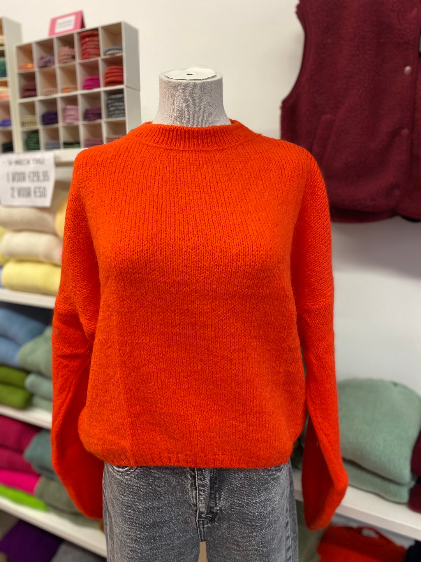 Ronde hals trui rood