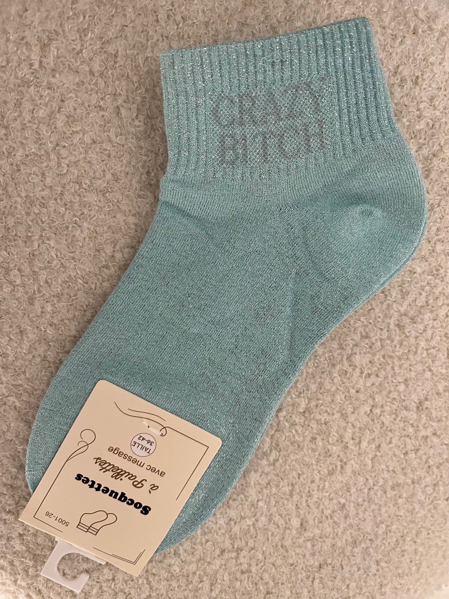 Sokken Grazy Bitch | Licht blauw
