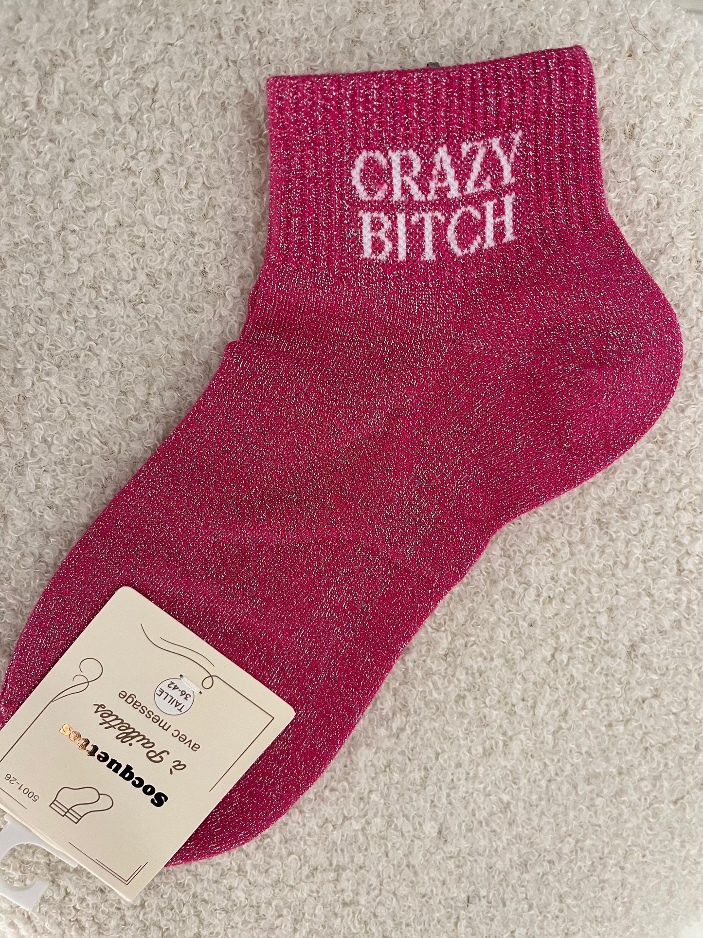 Sokken Grazy Bitch | Roze