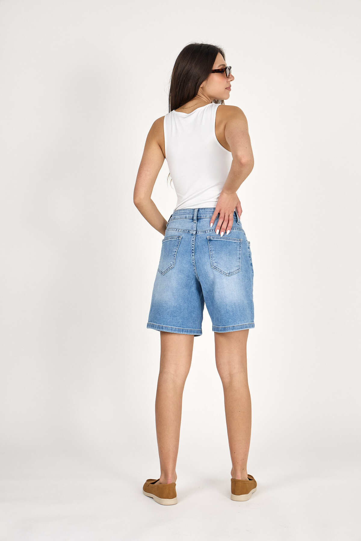 Denim baggy short