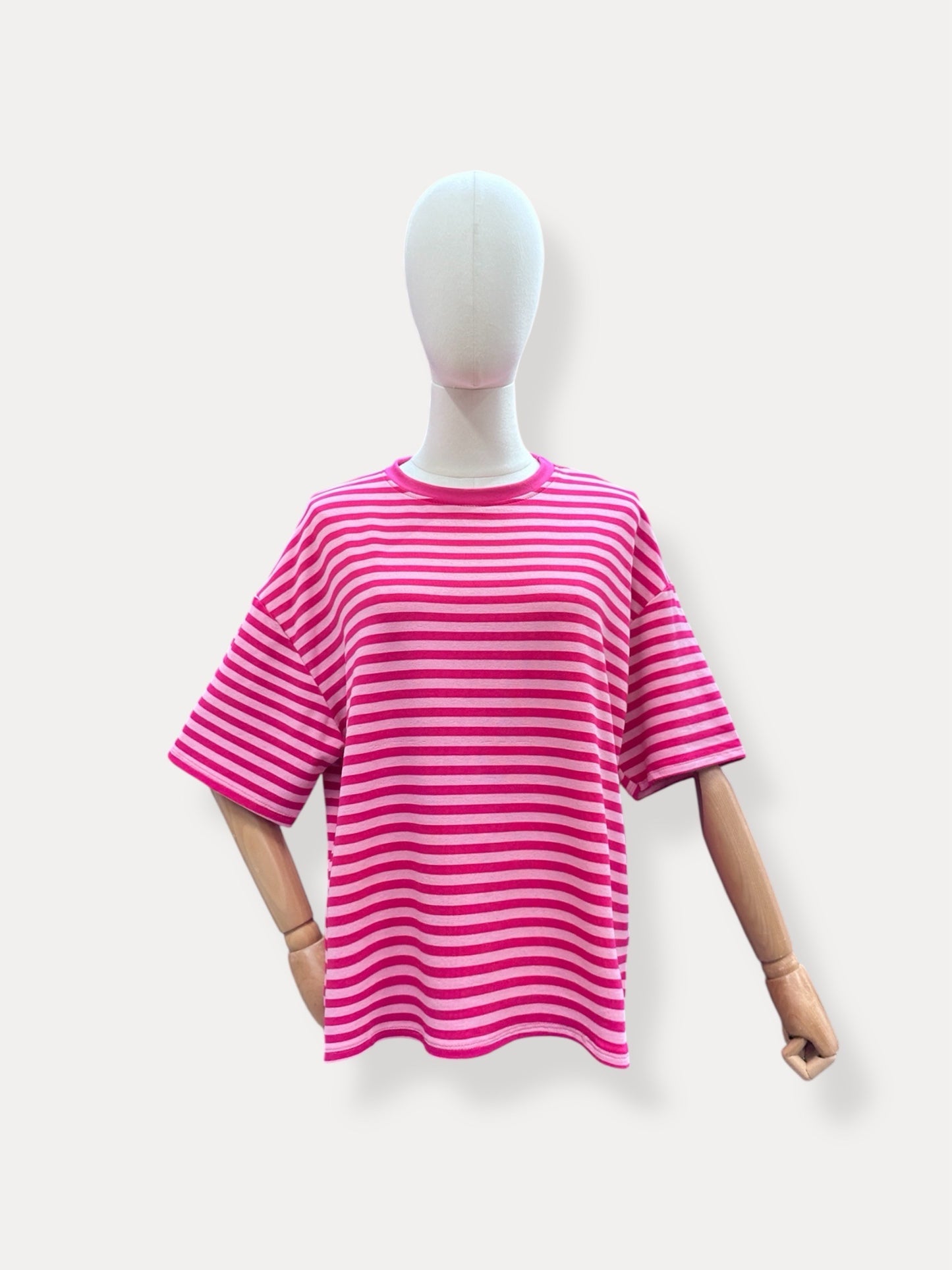 T-shirt strepen | Fushia