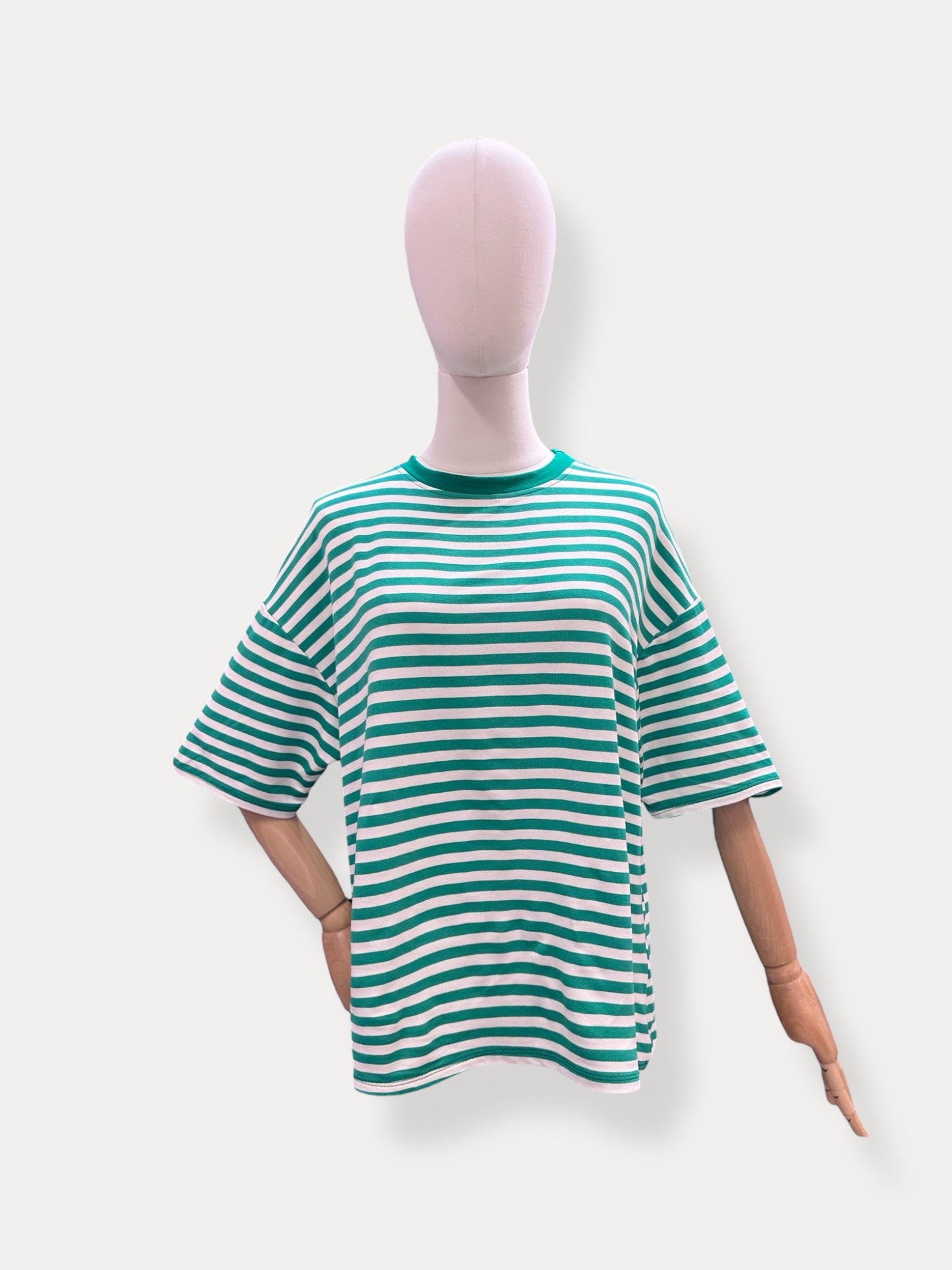T-shirt strepen | Groen&Wit