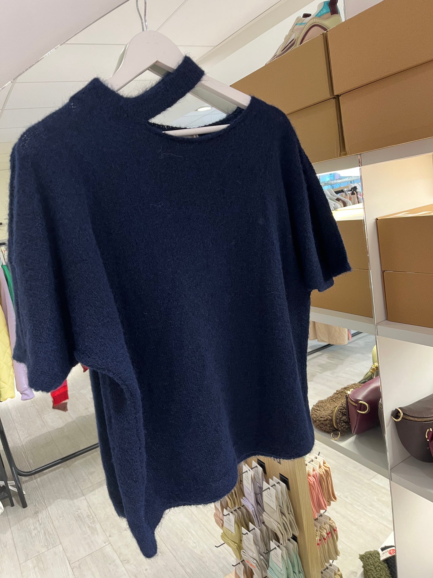 Trui met speciale kraag | Blauw