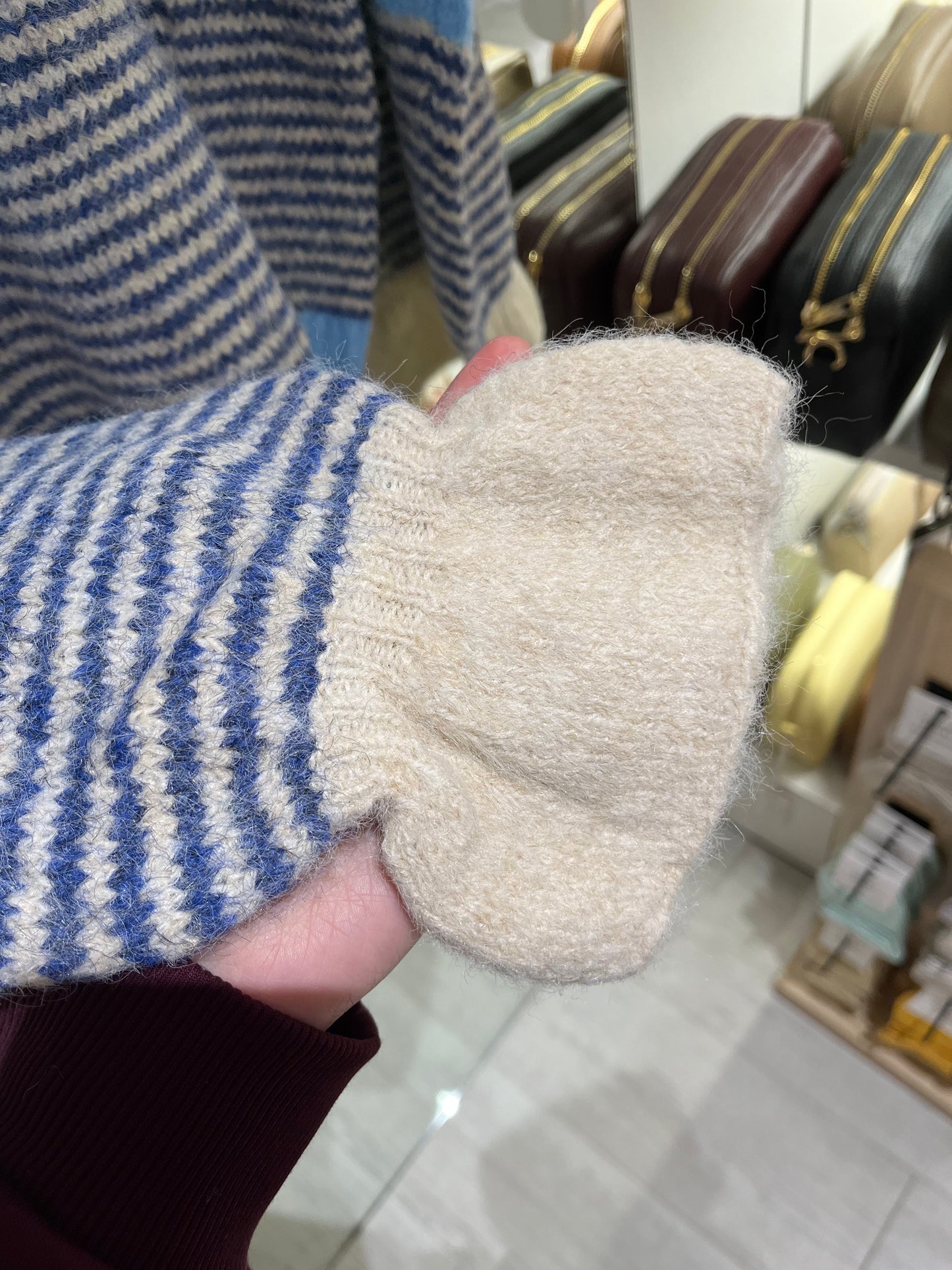 Trui hartjes/Strepen | Blauw