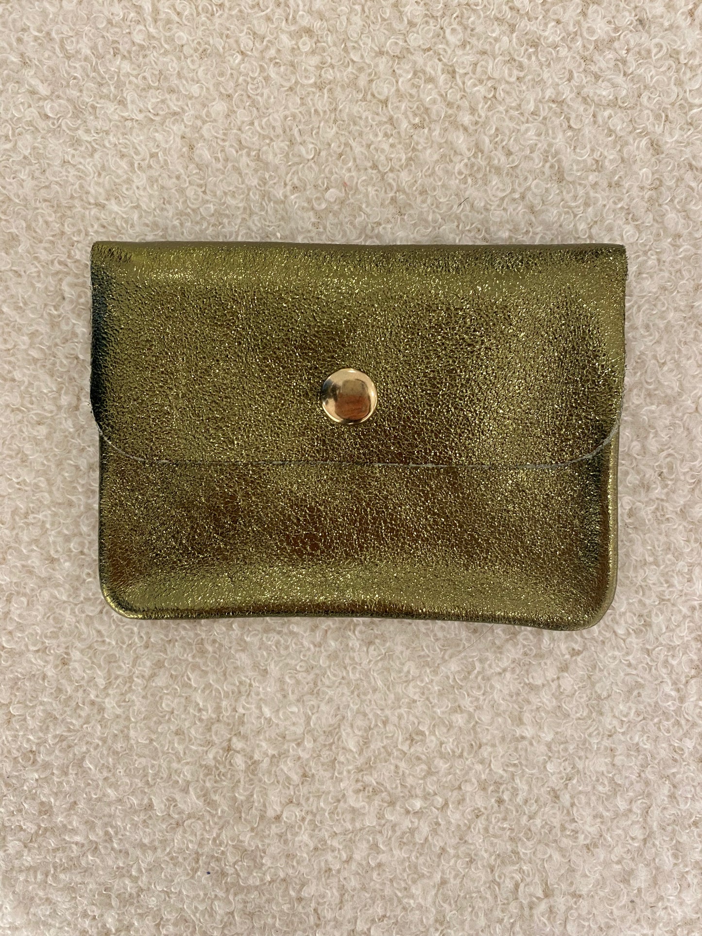 Lederen portemonnee metallic groen