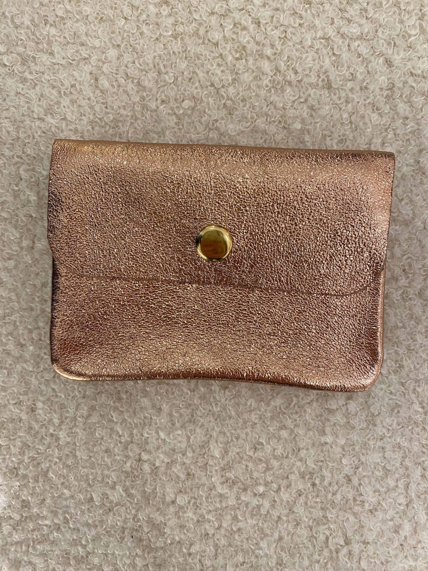 Lederen portemonnee metallic