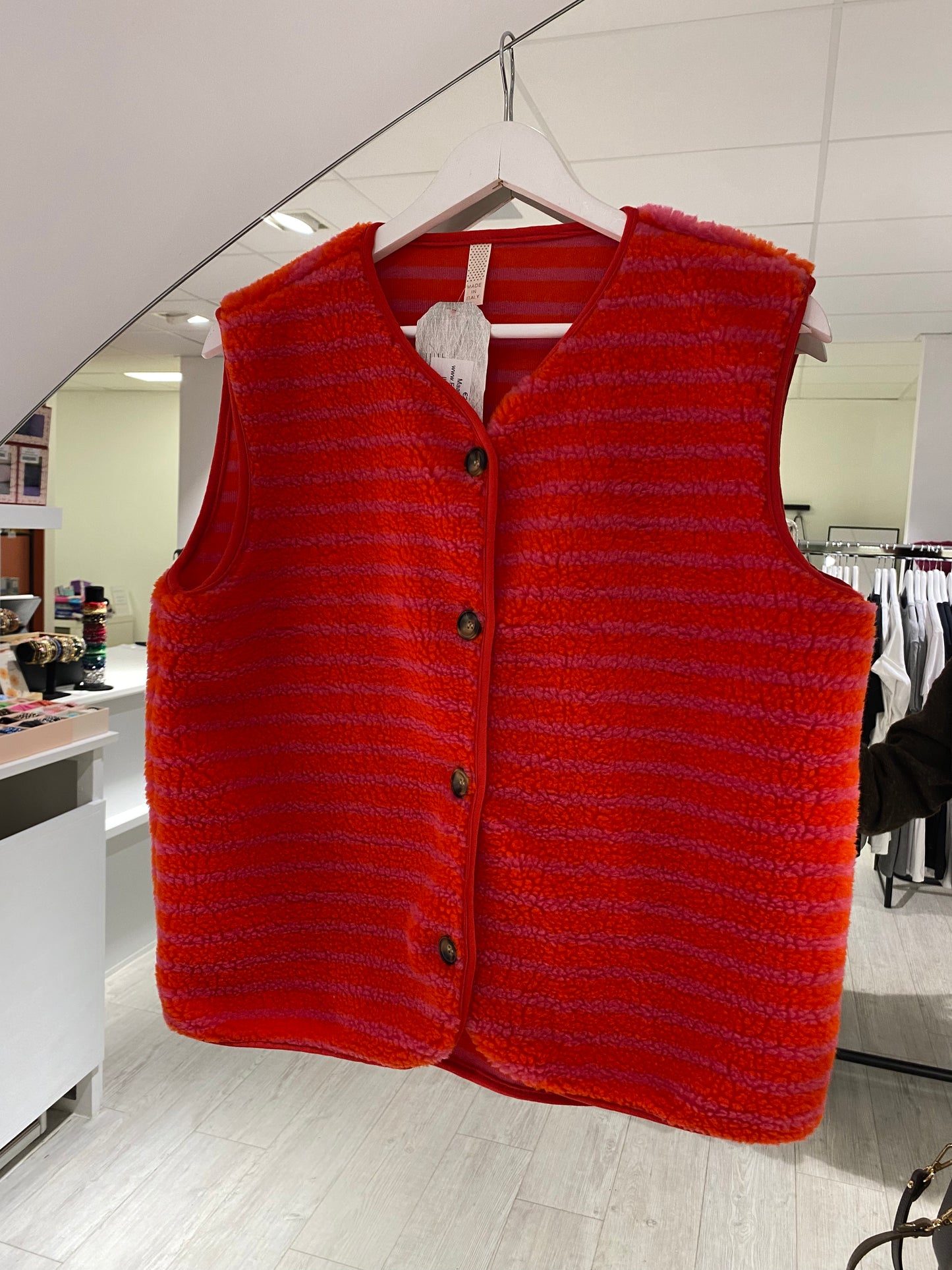 Teddy vest strepen | Corail