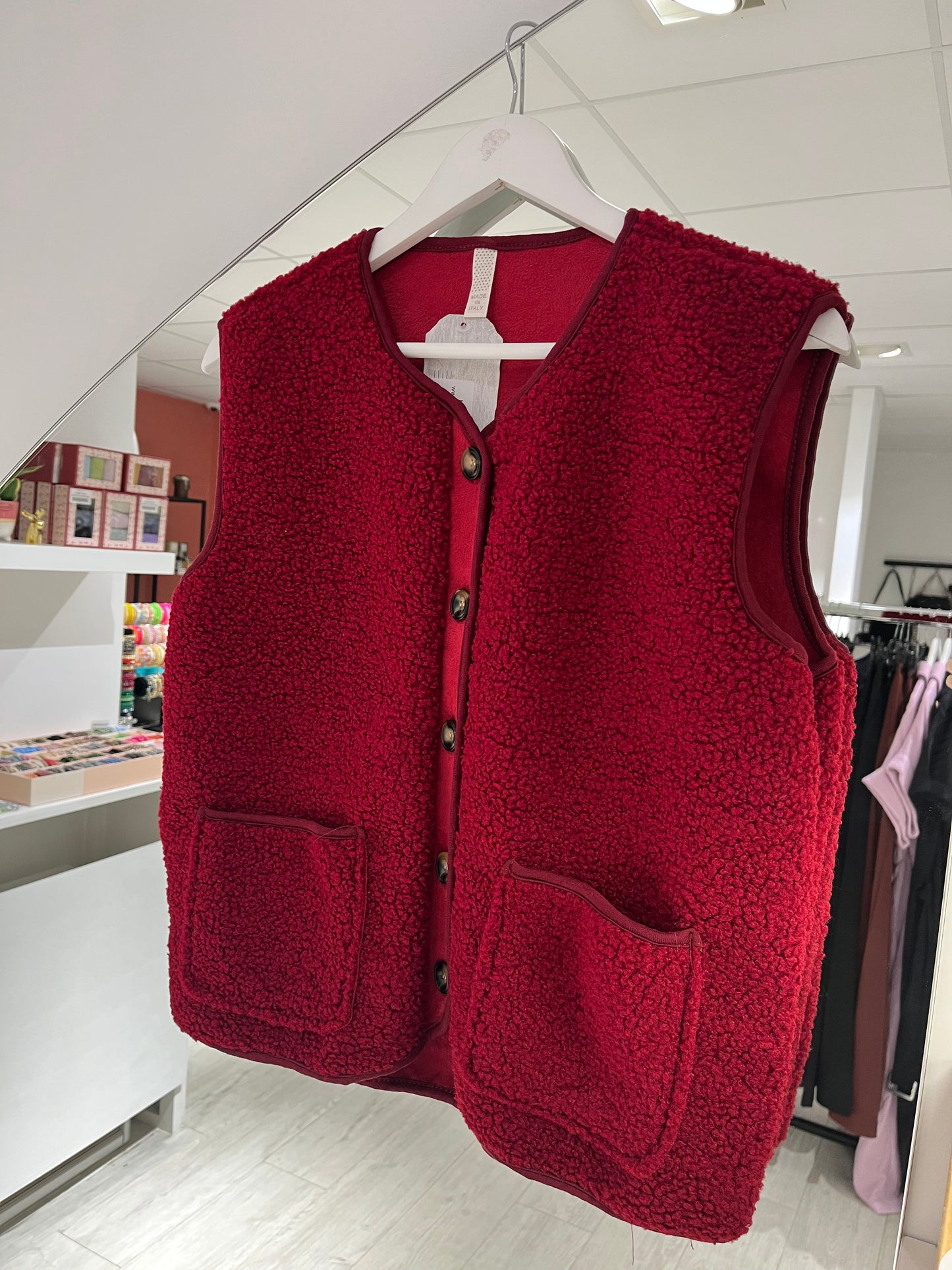 Teddy vest | Bordeaux