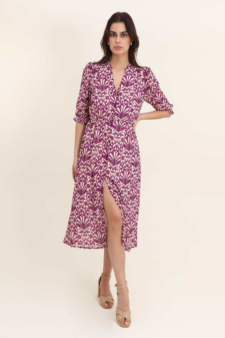 LONG ETHNIC PRINT DRESS