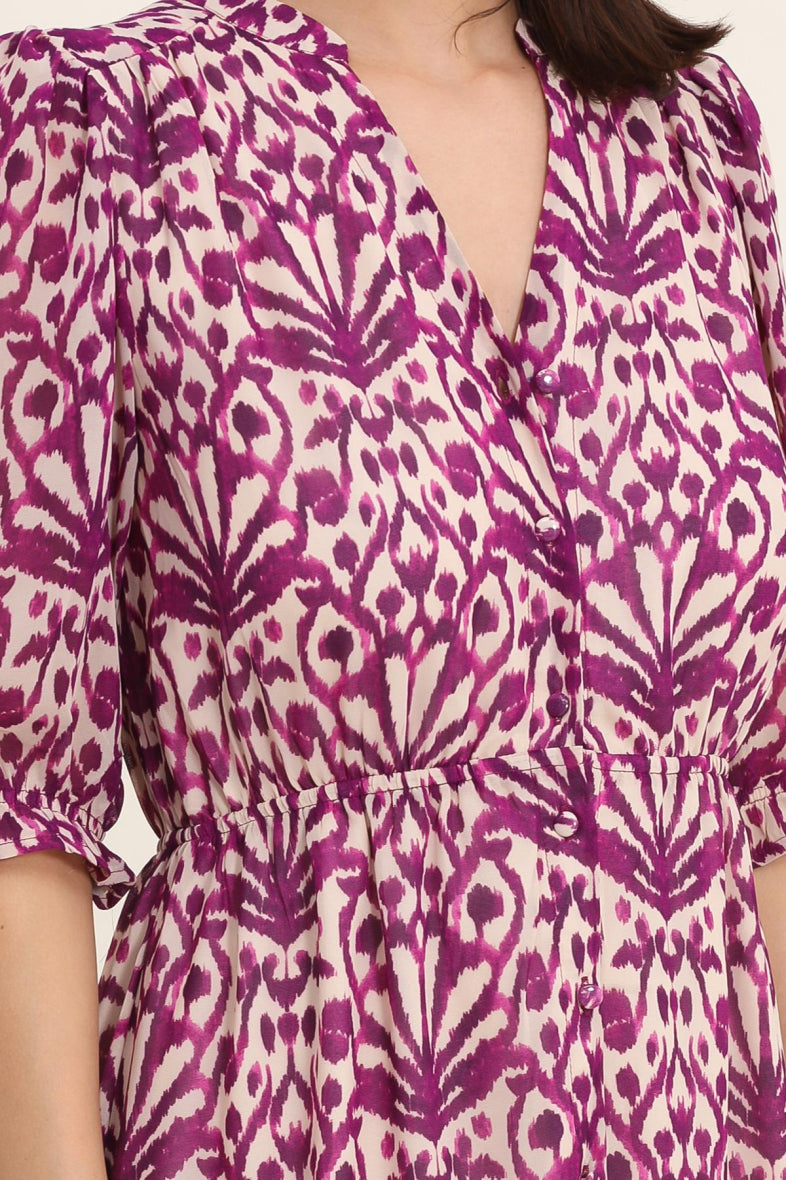 LONG ETHNIC PRINT DRESS