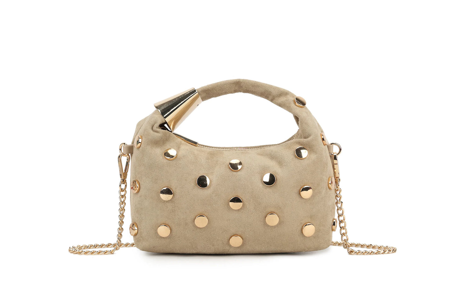 Kunstlederen suede schoudertas | Beige