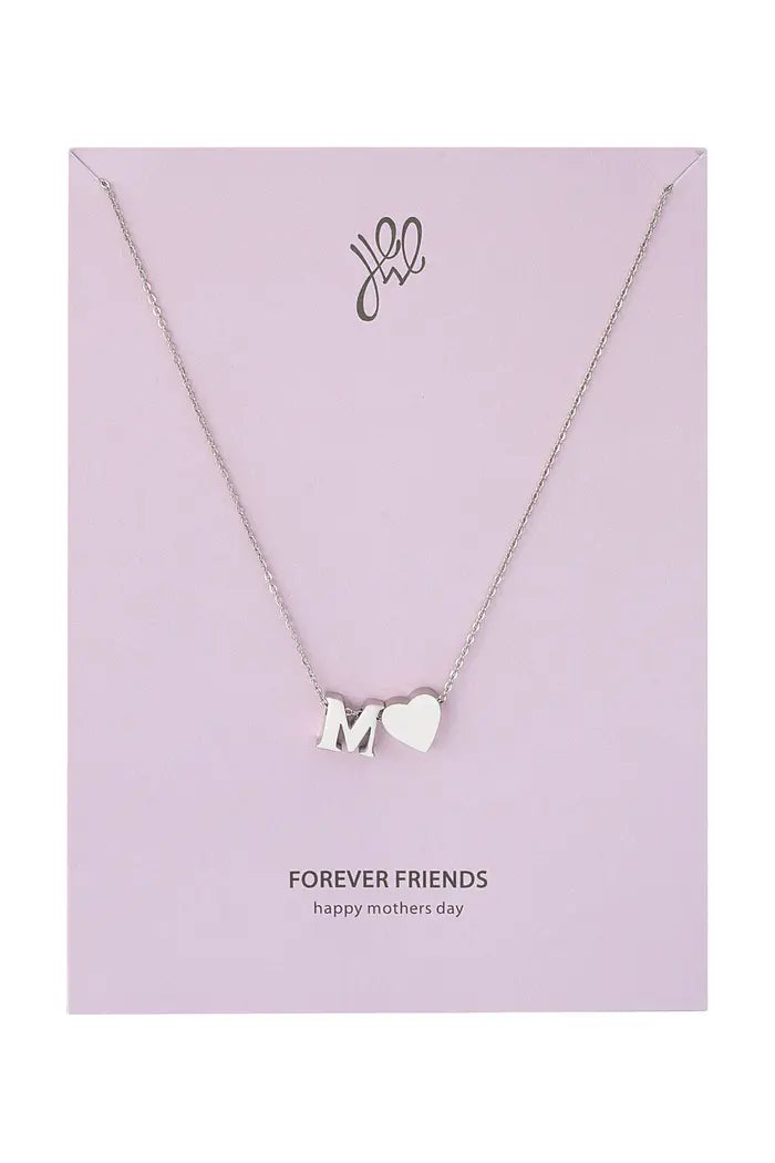 Ketting M - Moederdag - Zilver