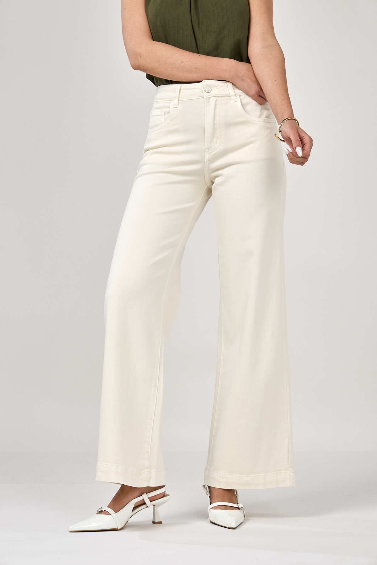 Naelle Wide-jeans | Ecru