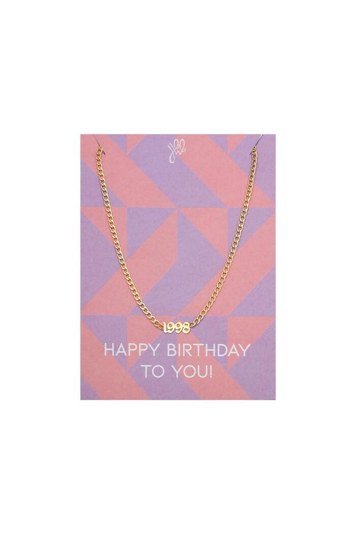 Ketting Happy Year Of Birth - 1998 Goud