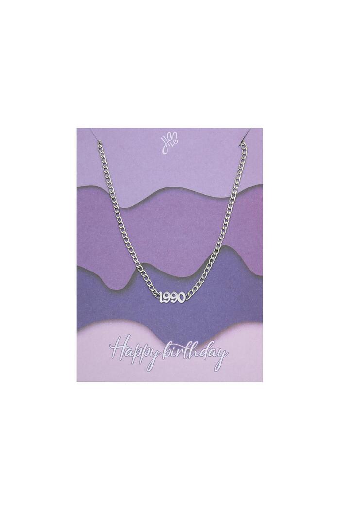 Ketting Happy Birthday Years - 1990 Zilver