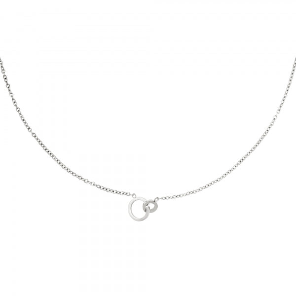 Verbonden cirkel ketting | Zilver