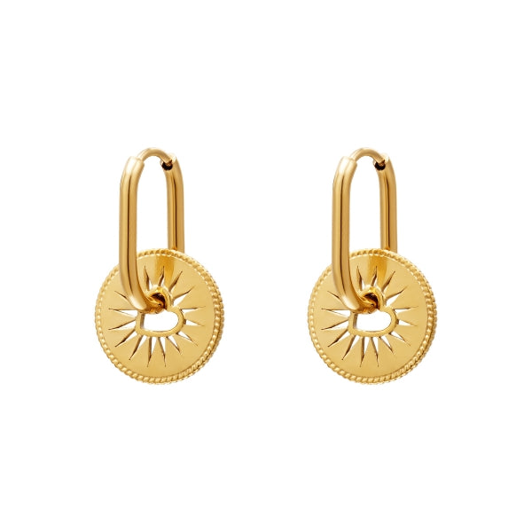 Hartjes munt oorbellen | Goud