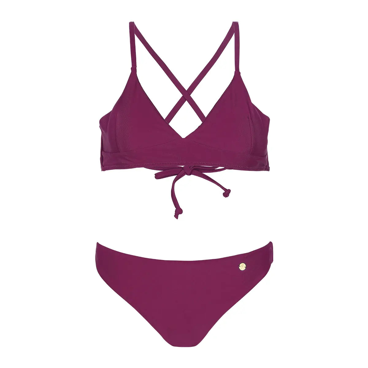 Bikini met gekruiste rug detail | Burgundy