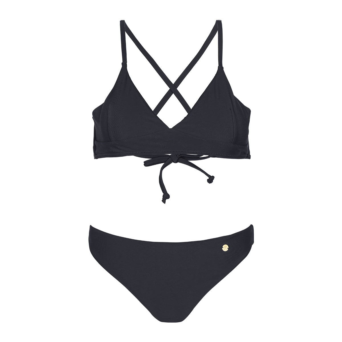 Bikini met gekruiste rug detail | Zwart