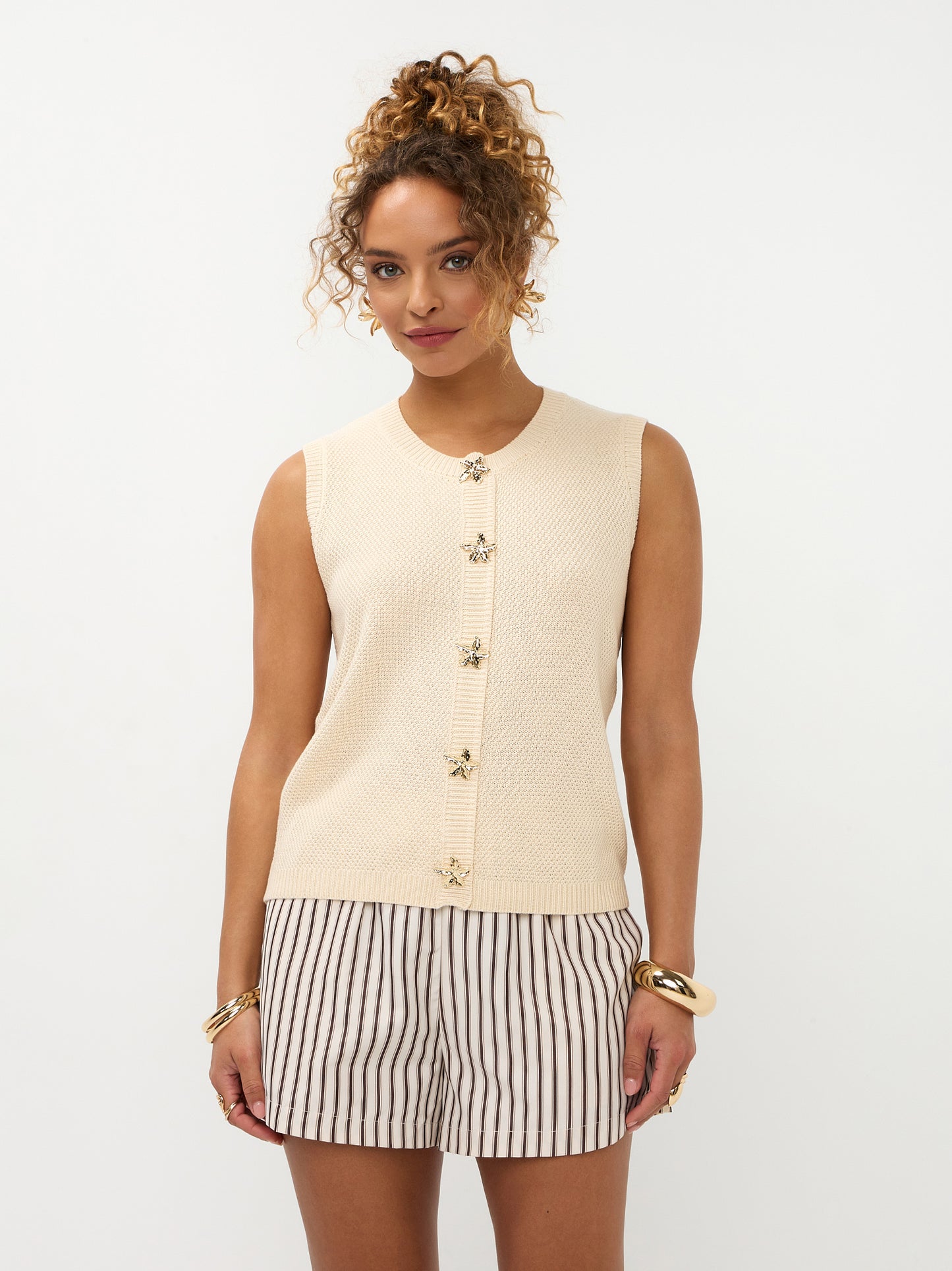 Ydence | Knitted top Mona ecru