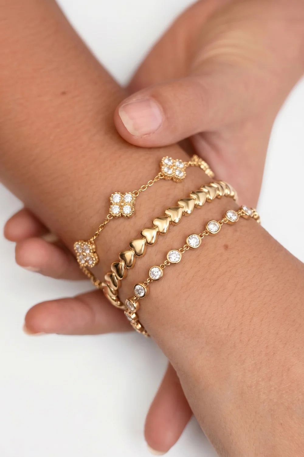 Armband met ronde cubic zirconia-steentjes