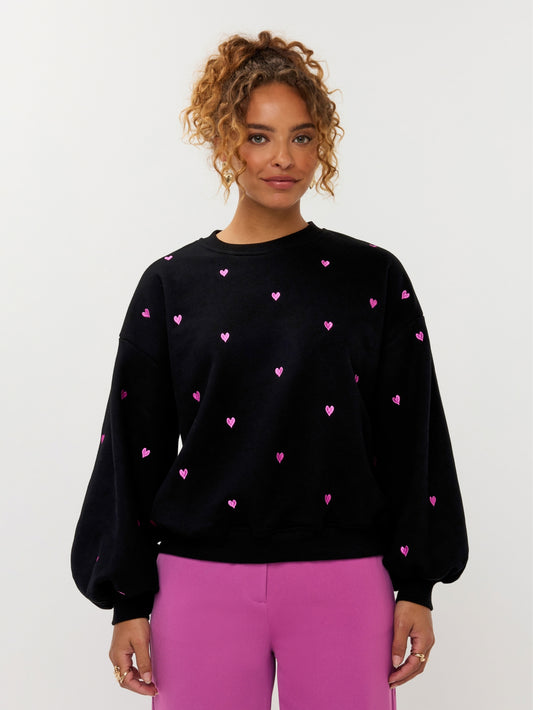 Ydence | Sweater Hearts Black