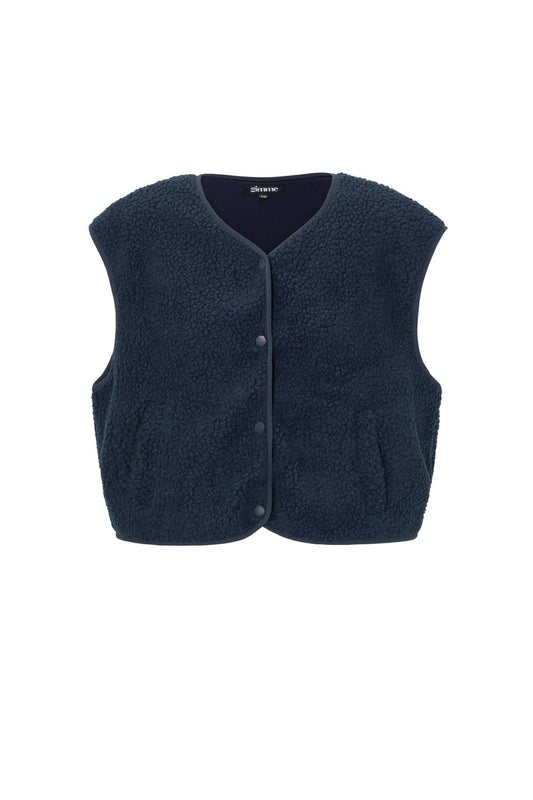 Fluffy teddy vest | Navy Blauw