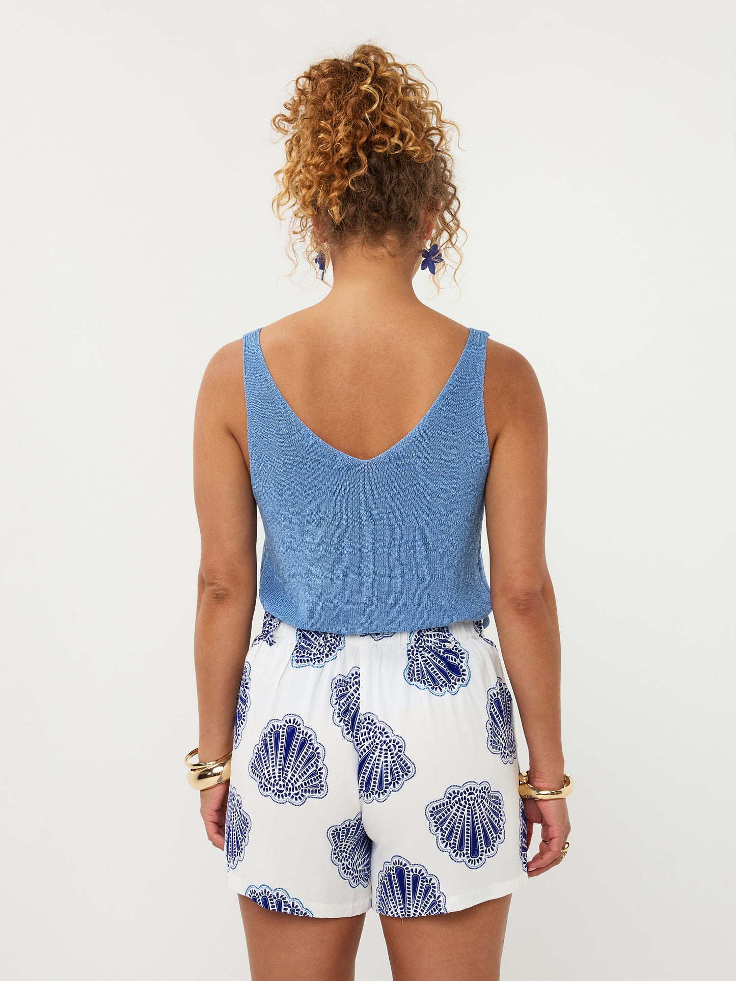 Ydence | Knitted top Lux blauw