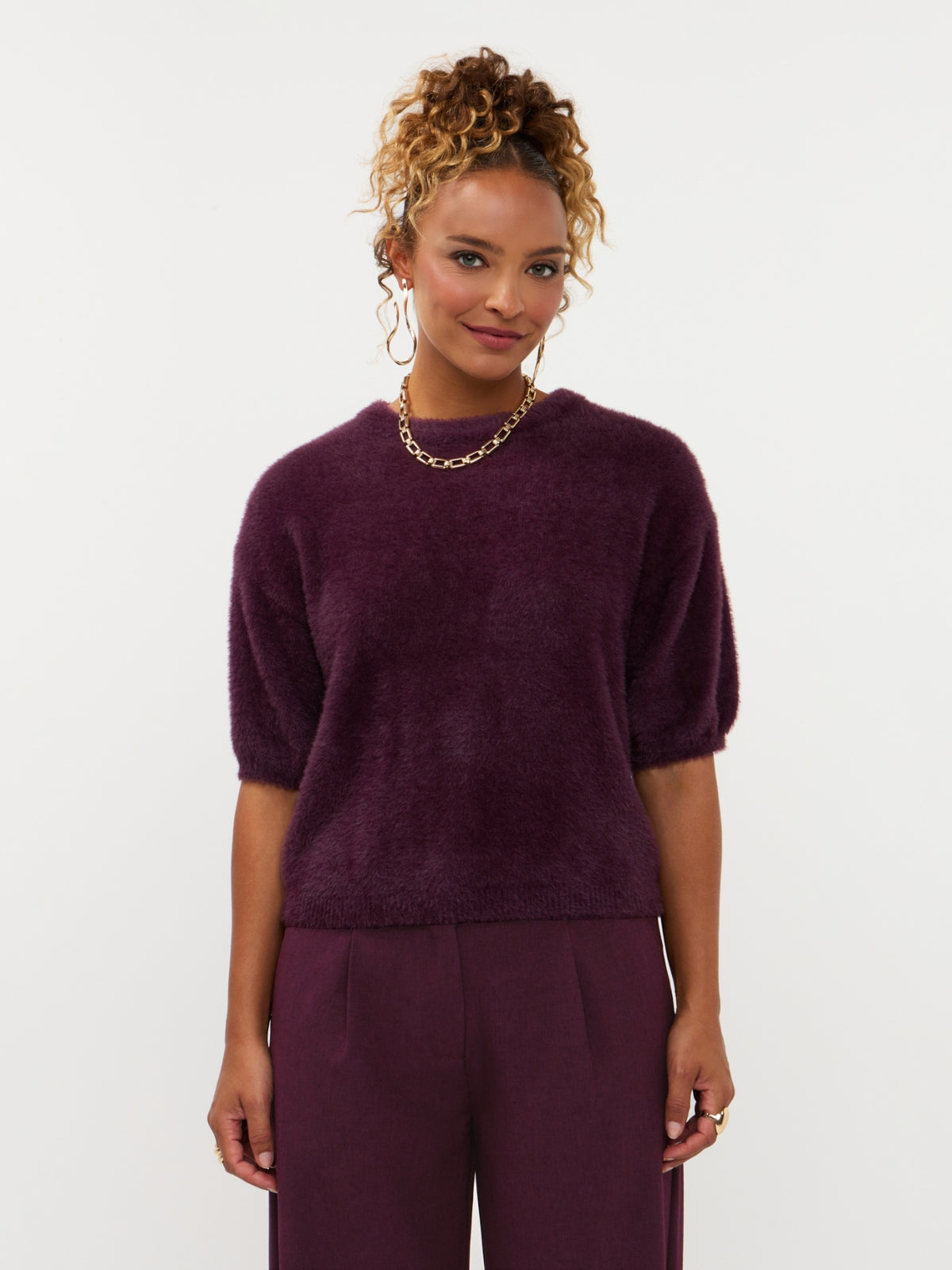 Ydence Knitted top Mary | Aubergine