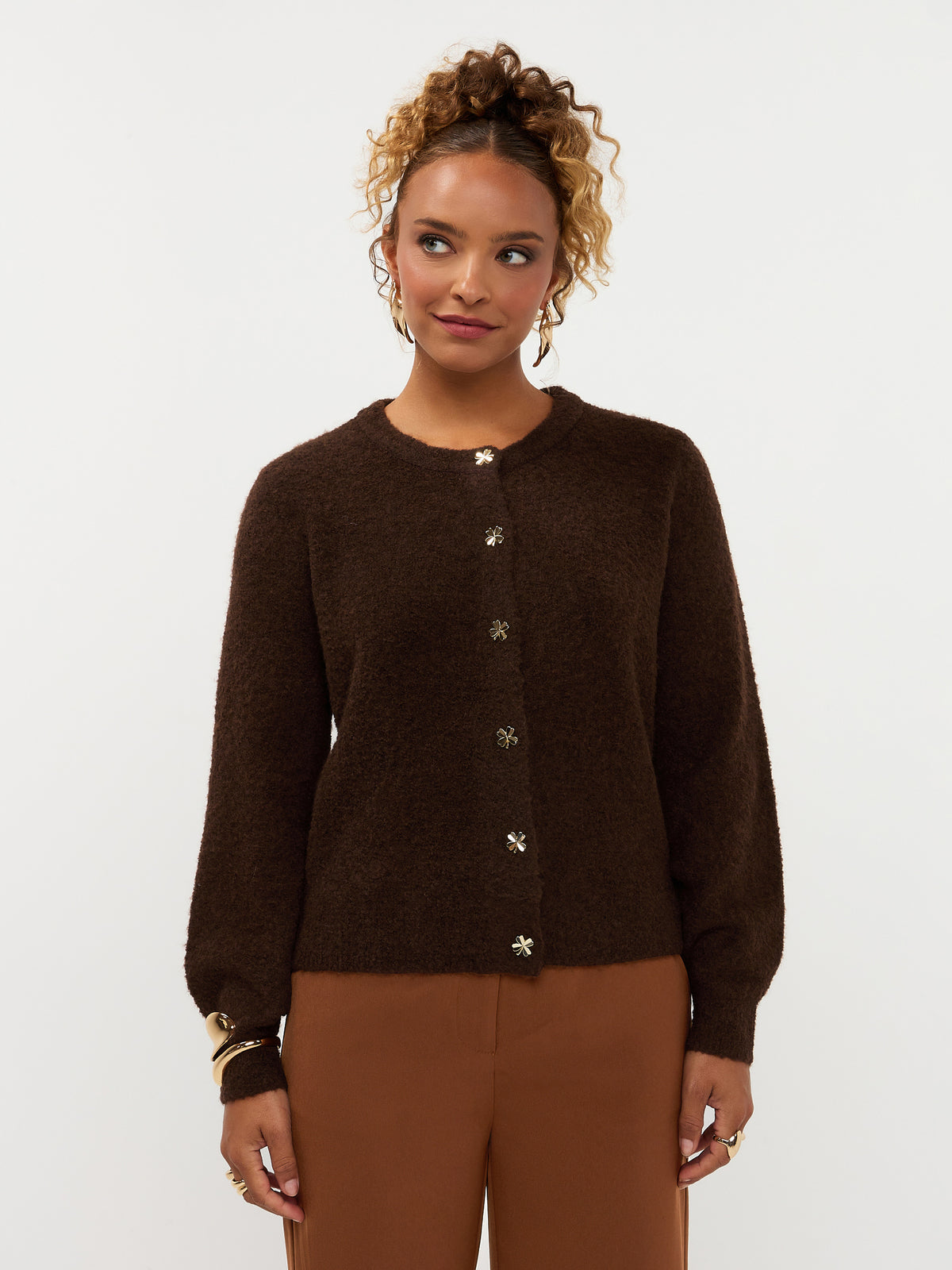 Ydence | Cardigan Eden Dark brown