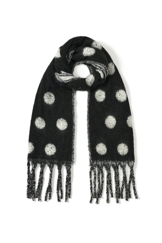 Wintersjaal met stippen | Zwart