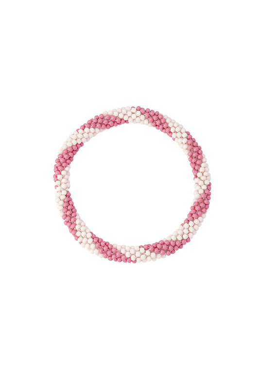 Kralenarmbandje figuur - roze/wit