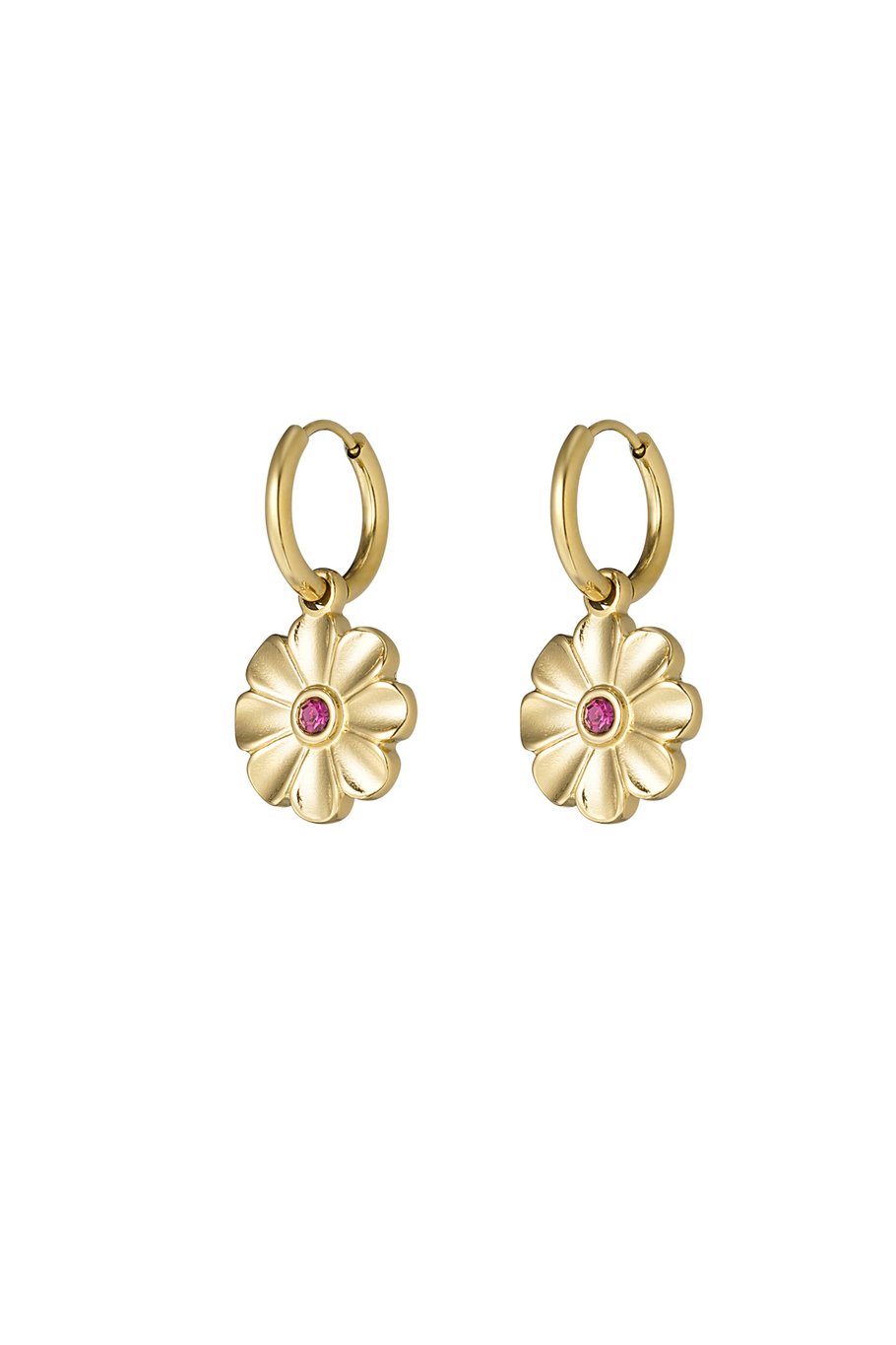 Oorbellen flower | Goud