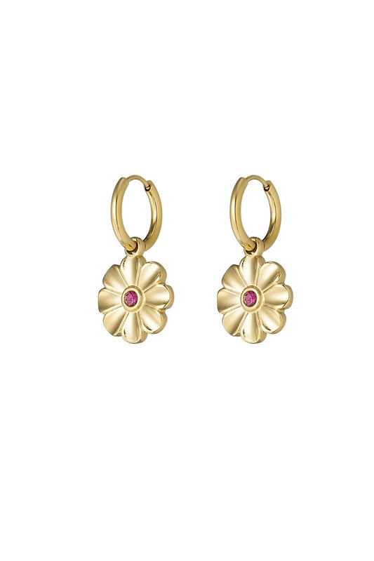 Oorbellen flower | Goud