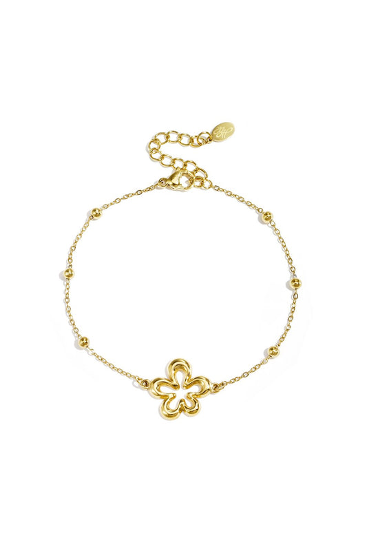 Armband met bloem | Goud