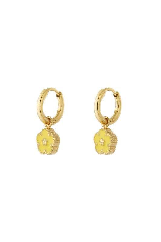 Oorbellen mini bloem | Goud