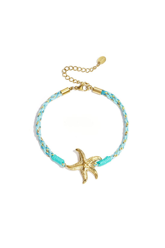 Armband met touw bedeltje Zeester