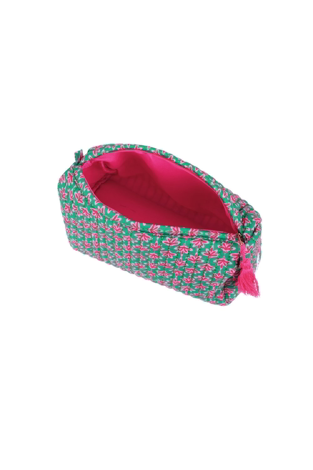 Floral makeup bag medium | Groen