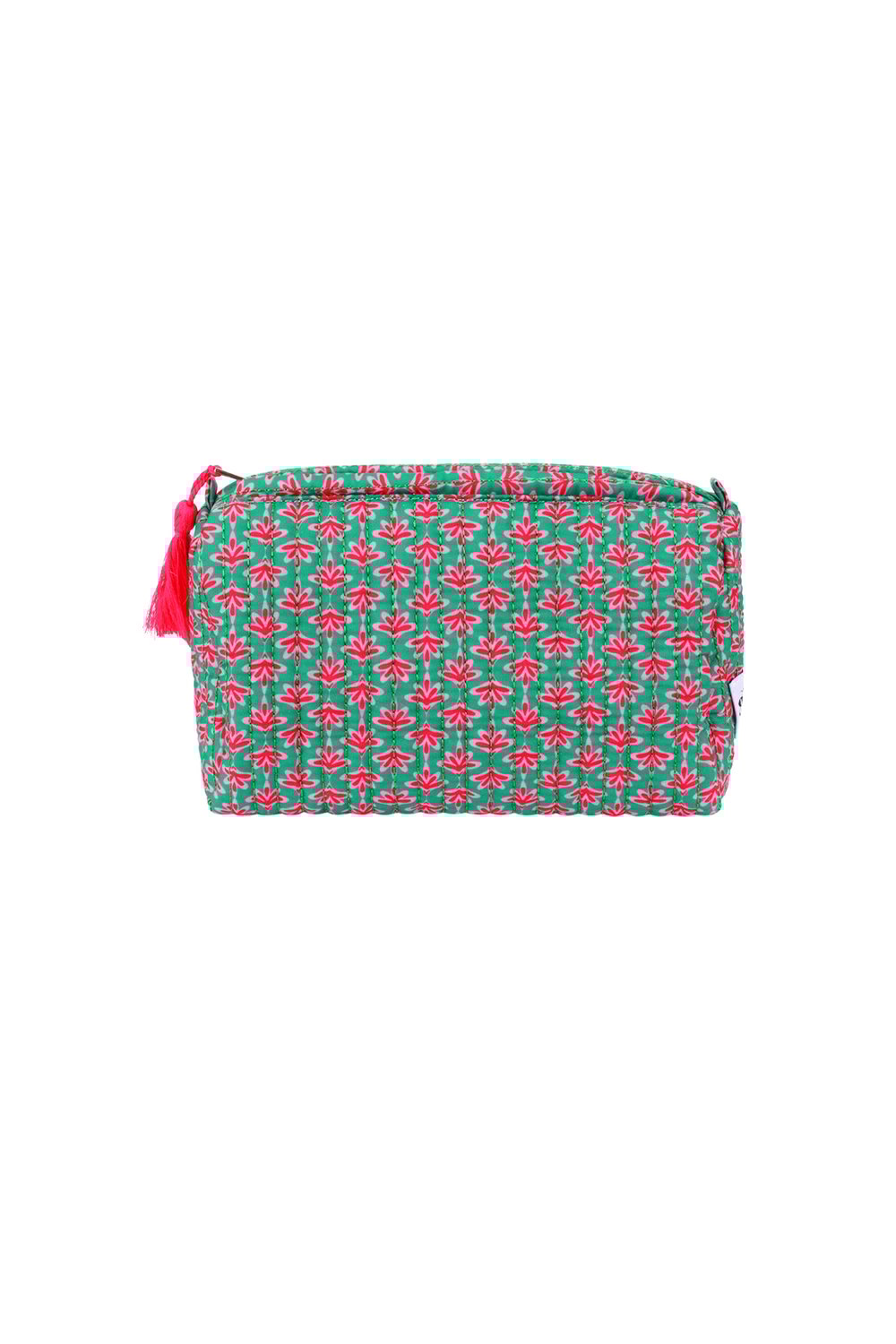 Floral makeup bag medium | Groen