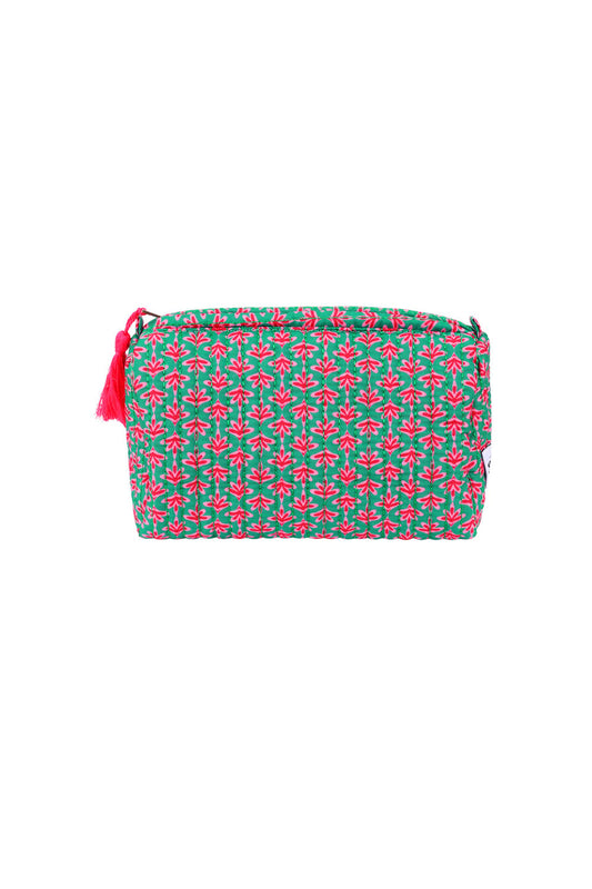 Floral makeup bag medium | Groen